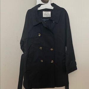 Zara Kids Navy Double-Breasted Raincoat